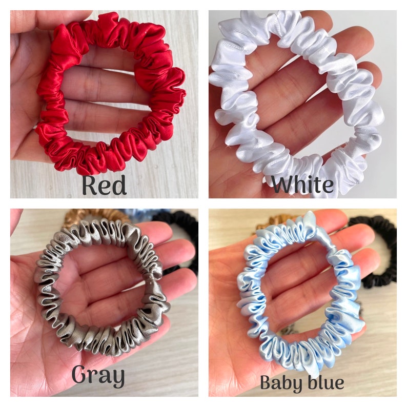 Satin Skinny Scrunchie, anti-breakage elastic, coated hair elastic, scrunchies that do not break the strands zdjęcie 5