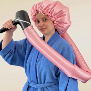 Satin Hair Diffuser Hood – Curly Hair Dryer Cap – Anti Frizz Heat Protect Satin Cap