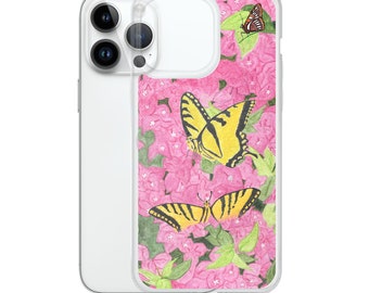 Western Tiger Swallowtail Butterflies on Bougainvillea Clear Case for iPhone®