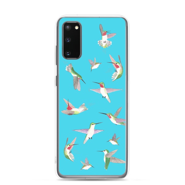 Hummingbird Acrobat Flyers in Blue Sky Clear Case for Samsung® Galaxy S10, S20, S21, S21 Plus, S21 Ultra, S22, S22 Plus, S22 Ultra