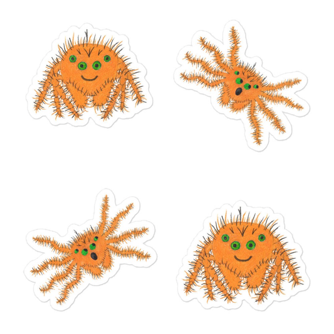 Relaxed and Shocked Spiders Bubble-free Vinyl Stickers - Etsy