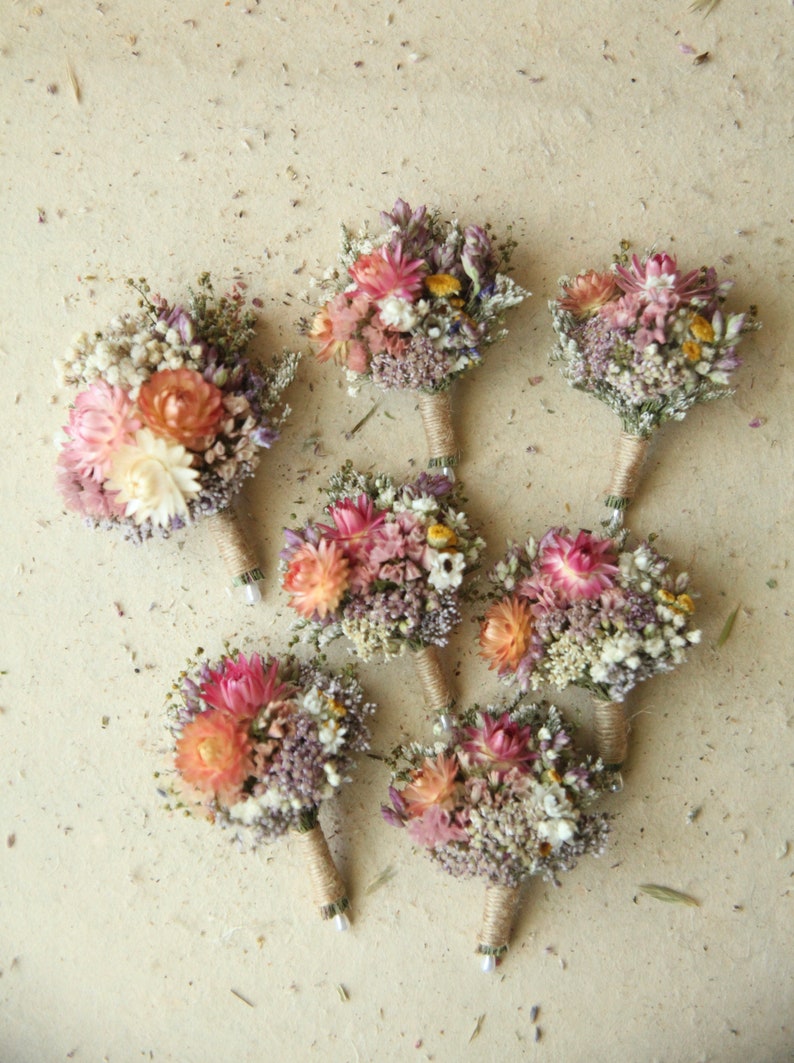 Custom Dried Wildflower Wedding Bouquets, Romantic Boho Wedding Decor, Dried Flower Bridal Bouquet and Centerpiece, Seasonal Wedding Decor image 8