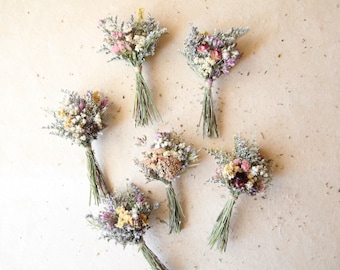 Mini Dried Wildflower Bouquets, Gifts under 15, Naturally Preserved Flowers for Small Bud Vase, Seasonal Floral Home Decor, Tiny Bouquet