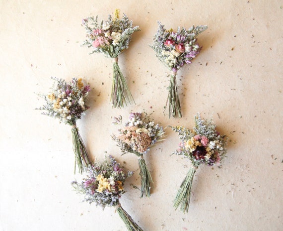 Mini Dried Wildflower Bouquets, Gifts Under 15, Naturally Preserved Flowers  for Small Bud Vase, Seasonal Floral Home Decor, Tiny Bouquet 