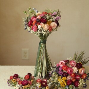 Custom Medium Bridesmaid bouquets, sunset hues, fall wedding decor.