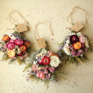 Hanging Dried Flower Bouquet, Botanical Wildflower Wedding & Home Decor, Mother's Day Florals