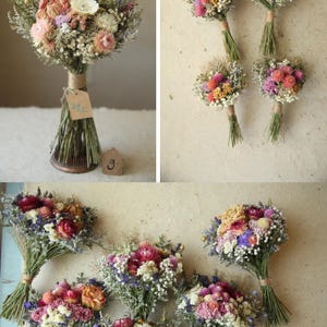 Medley of Wildflower Bouquets. Contact the shop owner full detailed information. Dried Flower Bridal, Bridesmaid bouquets, table arrangements, boutonnieres, pocket squares, corsages, crowns and pins. Organically and sustainably grown on our Appalachian flower farm.