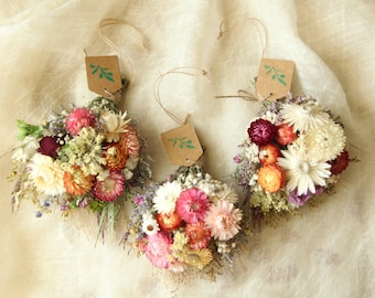 Hanging Dried Flower Bouquet, Wedding & Home Decor, Wildflower Wall Decor