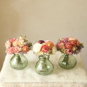 Dried Flower Bouquet in French Provincial Jam Jars, Wildflower Wedding & Home Decor