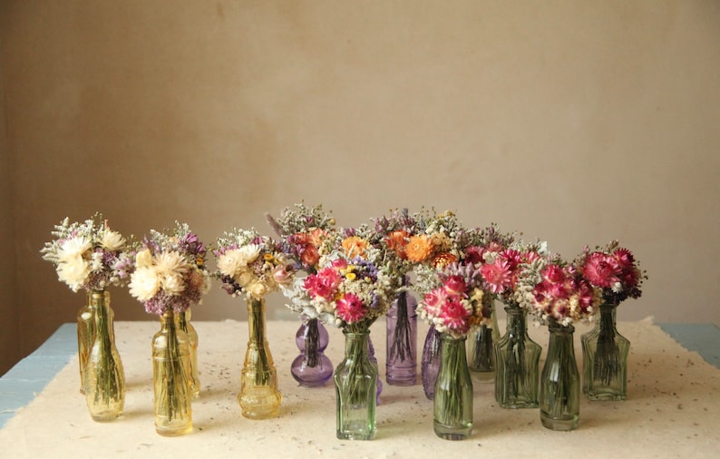 Custom Dried Wildflower Wedding Bouquets, Romantic Boho Wedding Decor, Dried Flower Bridal Bouquet and Centerpiece, Seasonal Wedding Decor image 5