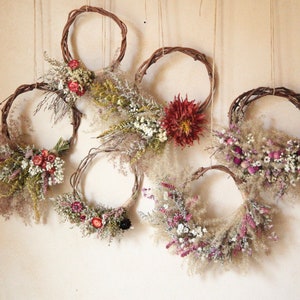 Grapevine Wreaths, Informational Custom Listing,  Dried Flower Grapevine Hoops, Seasonal indoor/Outdoor Home Decor, Boho Wedding Flowers