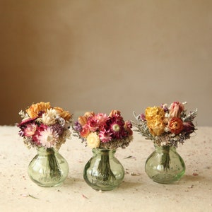Small Bud Vase Bouquets. Dried Floral Arrangements in French Provincial Style Jam Jars, Gifts under 25,  Wedding, Bridal Shower & Home Decor