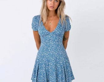 flower dress blue