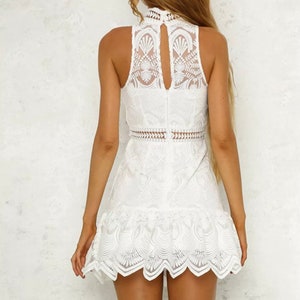 Boho Lace Dress Floral Lace Dress Mini Dress White Lace - Etsy
