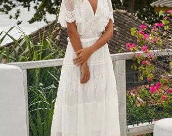 rustic white dress