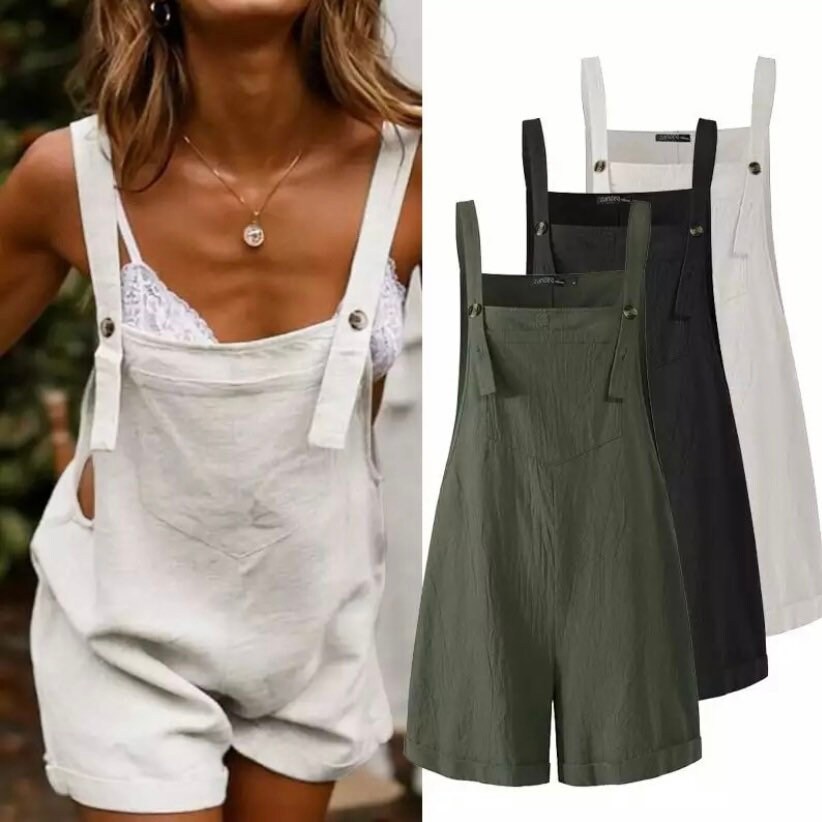 Linen overalls, Linen romper, linen jumpsuit, causal linen playsuit, …