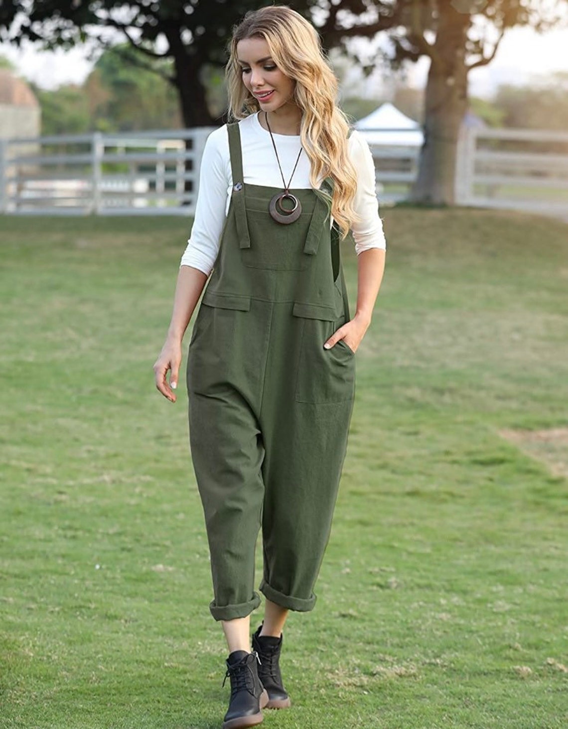 Linen overalls linen jumpsuit women causal jumpsuit loose Etsy