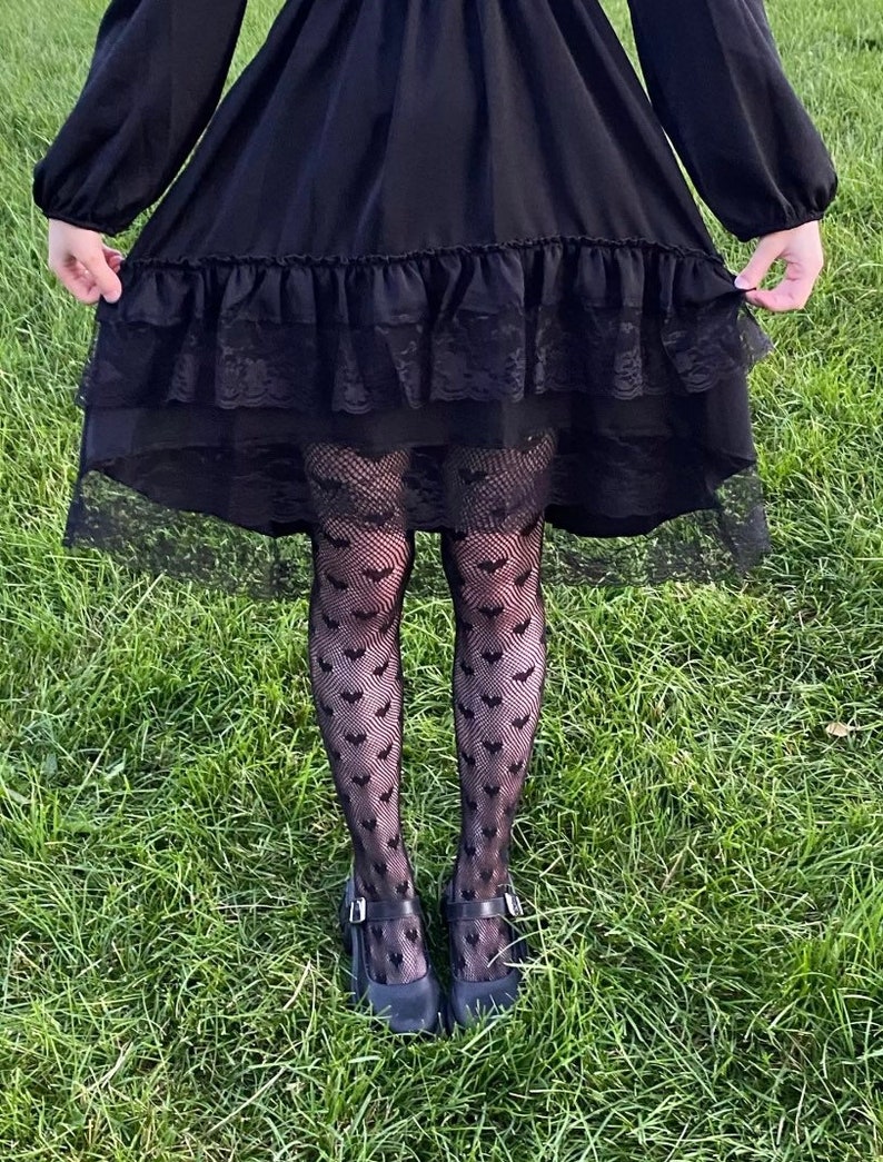 Black Gothic Lace Dress Goth Steampunk Dressvictorian Lace Etsy