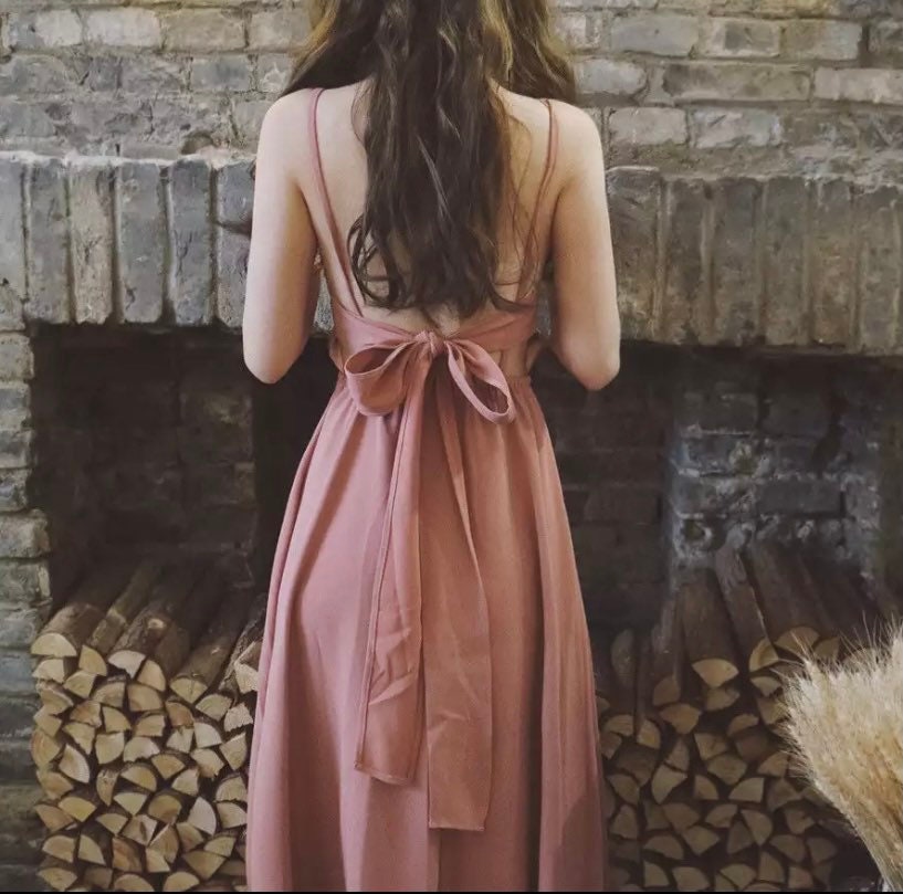 Open Back Dress - Etsy