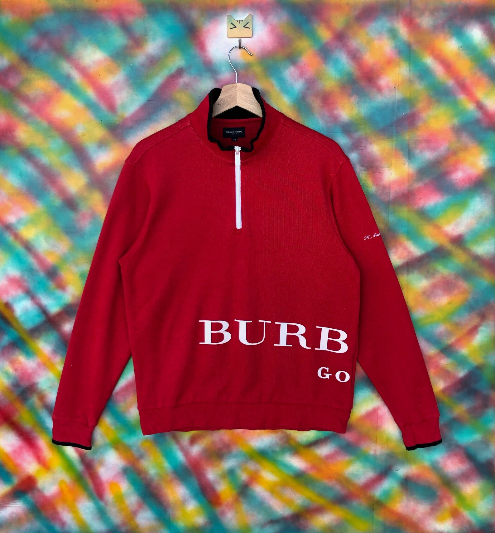 Vintage Burberry Golf Sweatshirt SpellOut Big Logo Crewneck Etsy