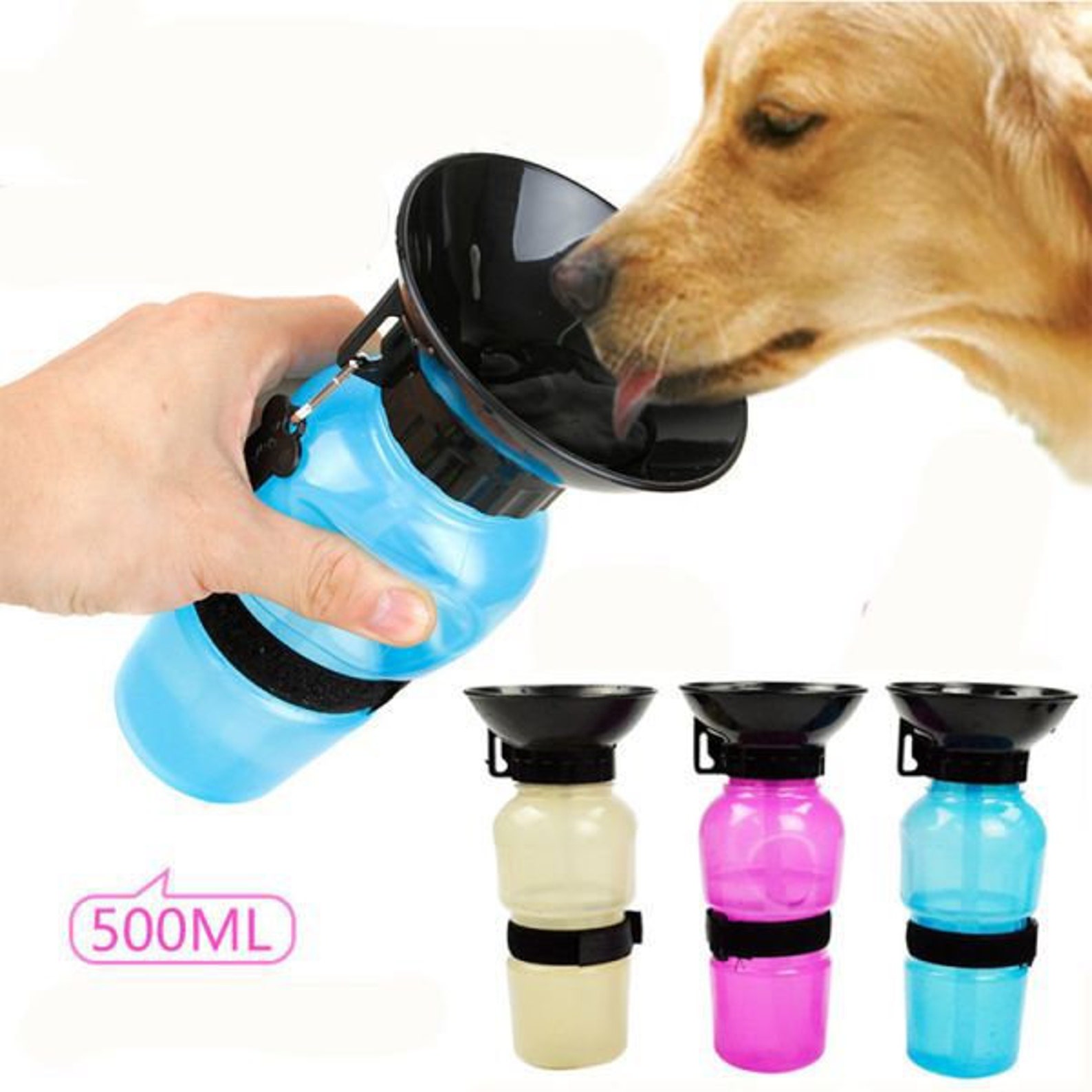 Pet Dog Drinking Squeeze Water Bottle Etsy