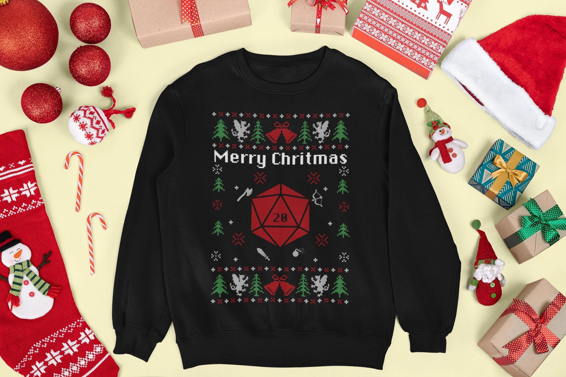 Dragons Ugly Christmas Sweater Dnd 