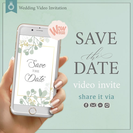 Save the Date Video Invitation Whatsapp Wedding Invitation Etsy
