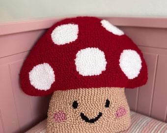 Punch Needle Mushroom Pillow, Tufted Mushroom Pillow, Mushie Pillow,  Throw Pillow Case, Gift For Girls, Christmas Gift