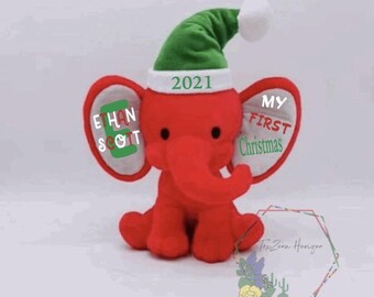Baby Boy First Christmas, Baby Girl, First Christmas Gift,Keepsake Elephant,Personalized Christmas Gift,New Baby Gift, Personalized Elephant