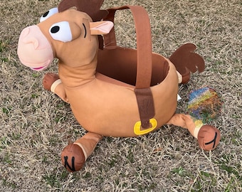 Personalized Jumbo toy story basket, Custom horse Easter Basket, Plush Basket, Bullseye, Bullseye Easter basket, Spidey basket,