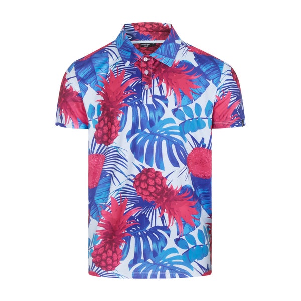 Golf Polo Shirt for men trendy shirt for golf lover unique golf polo gift for him standout tropical design golf shirt loud golf shirt