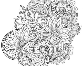 Download Mandala Coloring Etsy
