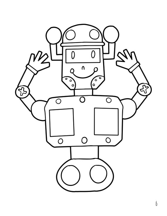 100 Robots! Coloring Book For Toddlers & Kids Ages 3-5 (Digital Printable  Format)