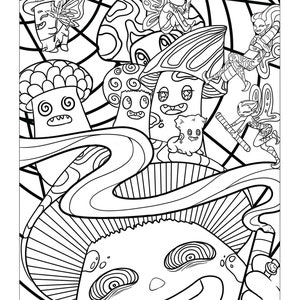 Trippy Stoner Printable Coloring Pages 14 Digital Downloads | Etsy