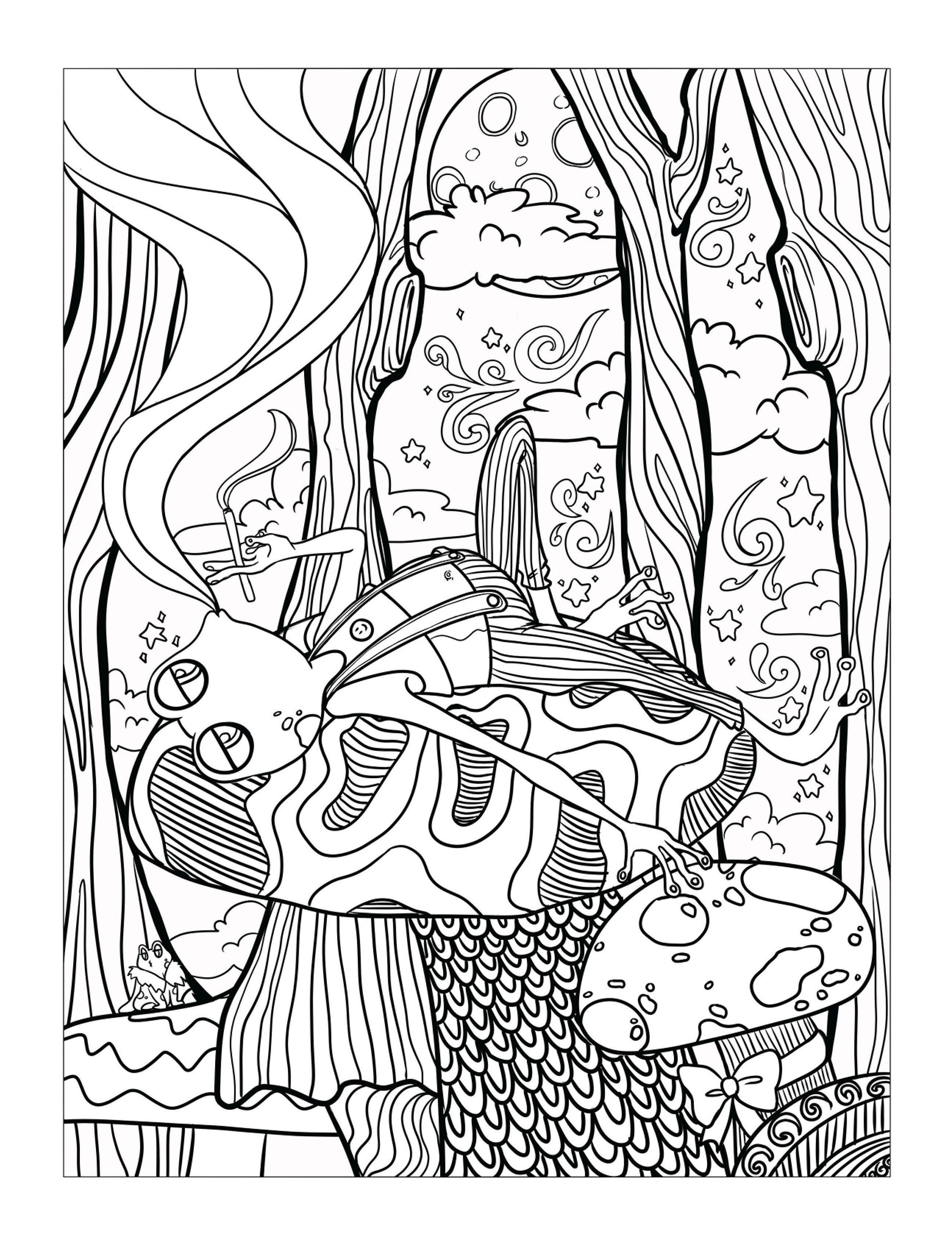 Printable 14 Trippy Stoner Coloring Pages - Instant Download - Adult ...