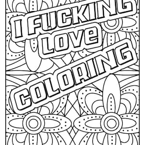 Printable 40 Adult Curse Word Mandala Coloring Pages Instant Download Print at HomeCraft supplies, relaxation, create, art, color image 3