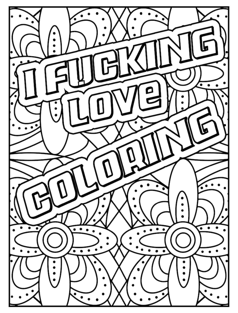 Printable 40 Adult Curse Word Mandala Coloring Pages Instant Download Print at HomeCraft supplies, relaxation, create, art, color image 3