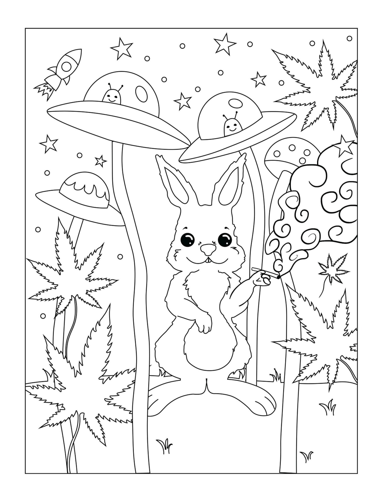Trippy Stoner Printable Coloring Pages 16 Digital Downloads - Etsy