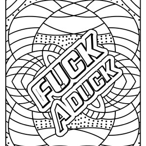 Printable 40 Adult Curse Word Mandala Coloring Pages Instant Download Print at HomeCraft supplies, relaxation, create, art, color image 2
