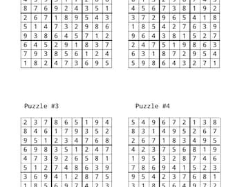 200 sudoku puzzles with solution i easy medium i digital etsy