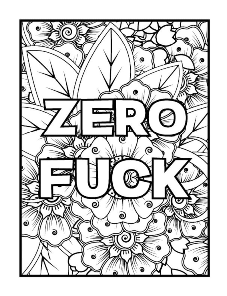 Printable 40 Adult Coloring Pages With Curse Words Relax and Etsy