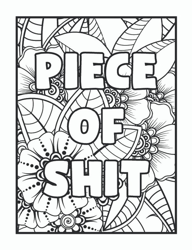 Printable 40 Adult Curse Word Mandala Coloring Pages Instant Download Print at HomeCraft supplies, relaxation, create, art, color image 8