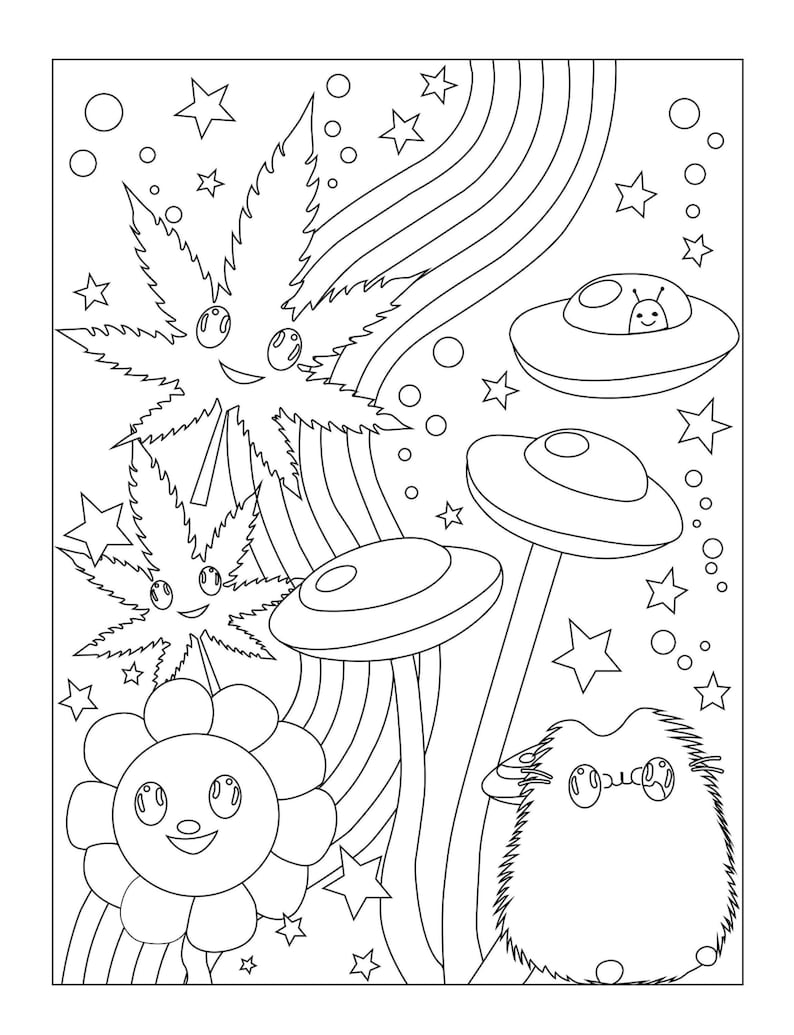 Printable 16 Trippy Stoner Coloring Pages Instant Download - Etsy