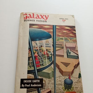 Galaxy Science Fiction Magazine April 1951 Sci-fy Short Story Fantasy Litterature Personal Library Vintage Antique Classic Novel Book Gift