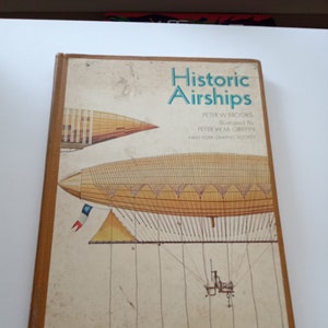 Historic Airships by Peter Brooks Guide Reference Book Tiny Library Vintage Antique Book Decor Illustrations Christmas Gift Stocking Stuffer