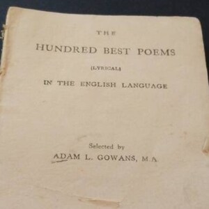 Bibliothèque des cent meilleurs poèmes histoires courtes vintage livre de référence antique déco cadeau de Noël bas de Noël