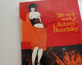 The Early Work of Aubrey Beardsley Art Book Vintage Antique Bookshelve Personal Library Illustrator Art Nouveau Japanease Influence