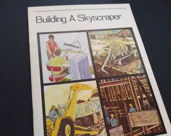 Building a Skyscrapper Ginn Reading Series 1972 Learning Children Book Library Vintage Antique Collectable Christmas Gift Stocking Stuffer