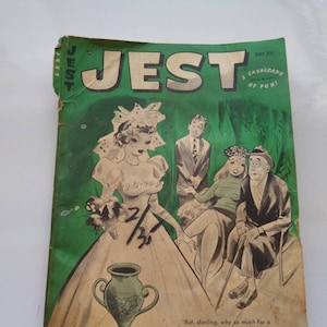 Jest Men&#39;s Pulp Magazine May 1962 Book Tiny Library Vintage Antique Fiction paperback Gentlemen Stories Pinup Cartoon Comic Strips