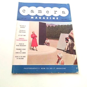 Revista Camera, julio de 1953, fotografía antigua, manual de instrucciones, libro de referencia, coleccionista de fotos, regalo de Navidad, calcetín navideño.